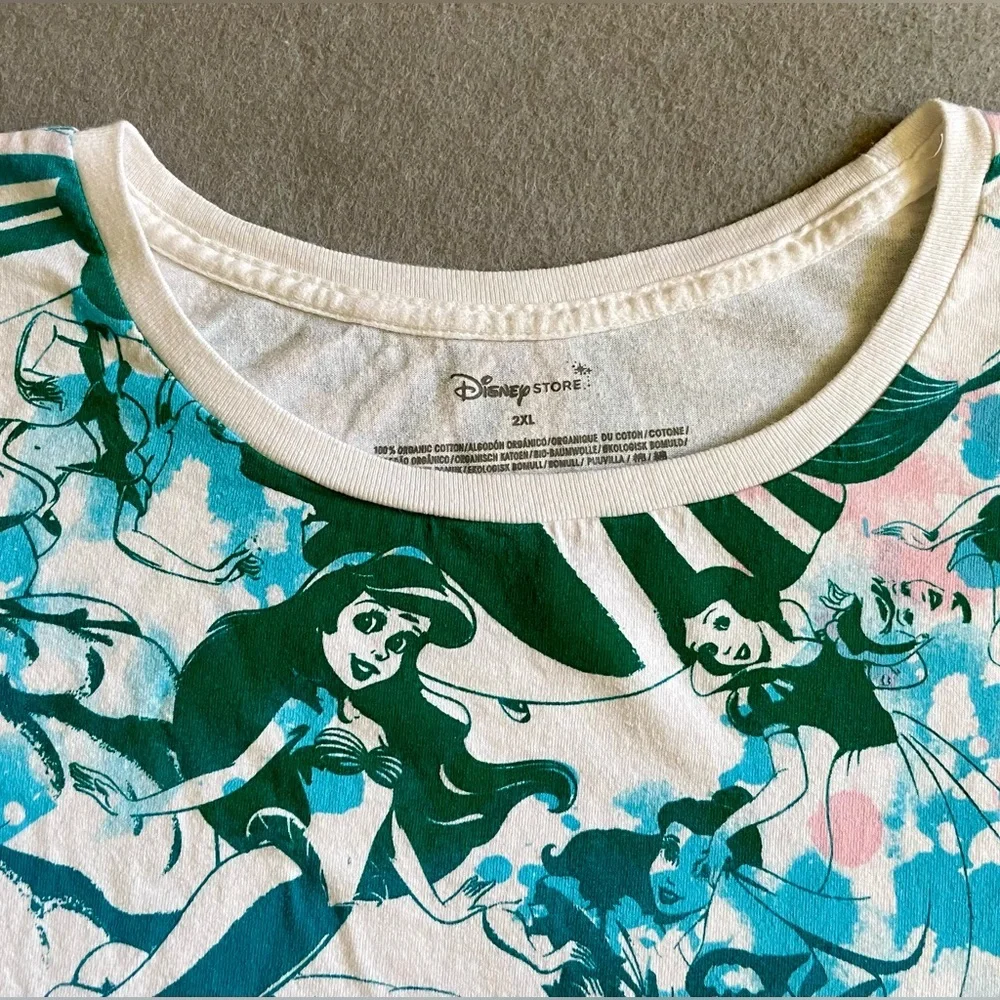 Disney Princess Women’s Sleeveless T-Shirt  100% Organic Cotton Size 2XL - Picture 2 of 5